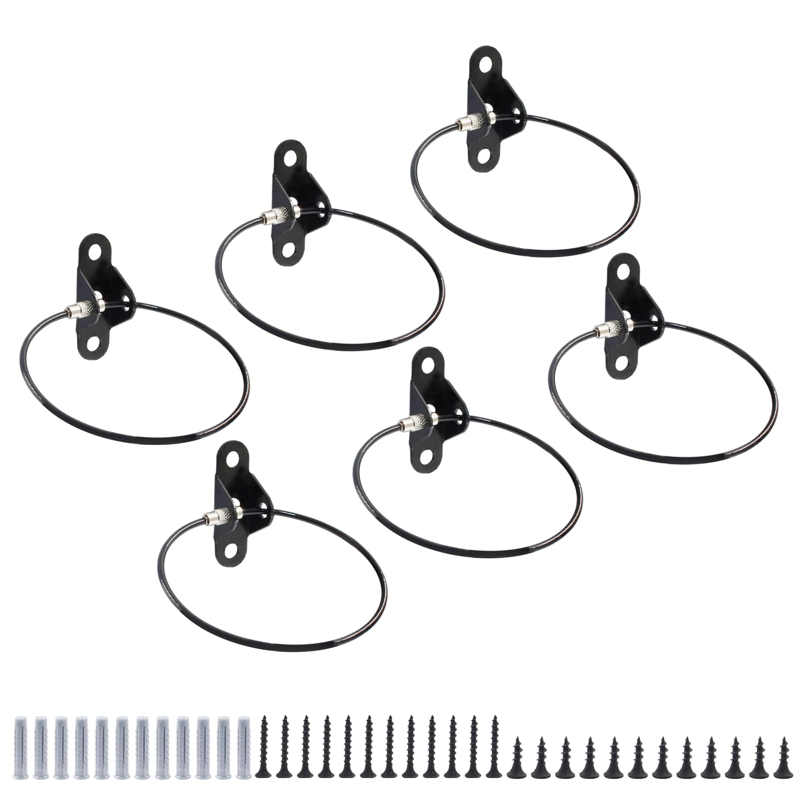 6 Pack Heavy Duty Furniture Anchors Kit - Anti-Tip Straps for Dresser, Cabinet & Bookshelf Safety - Wall Mounting Hardware for Childproofing & Earthquake Protection (Black) - Perfect for Nursery, Living Room & Office Furniture Safety