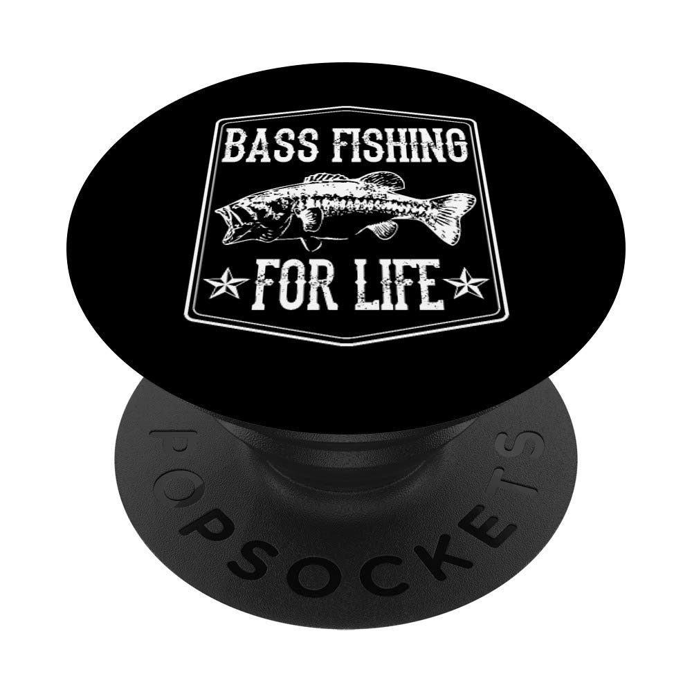 Bass Fishing For Life PopSockets Swappable PopGrip - Phone Grip & Stand for Anglers - Perfect for Fishing Trips & Outdoor Adventures
