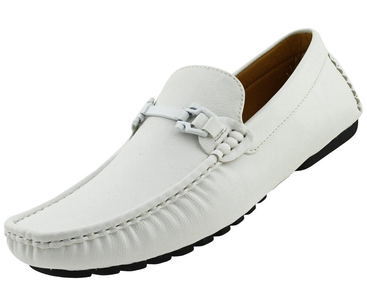 Men's White Casual Driving Moccasin Loafers - Comfortable Slip-On Shoes for Men | Perfect for Driving, Office & Weekend Outfits