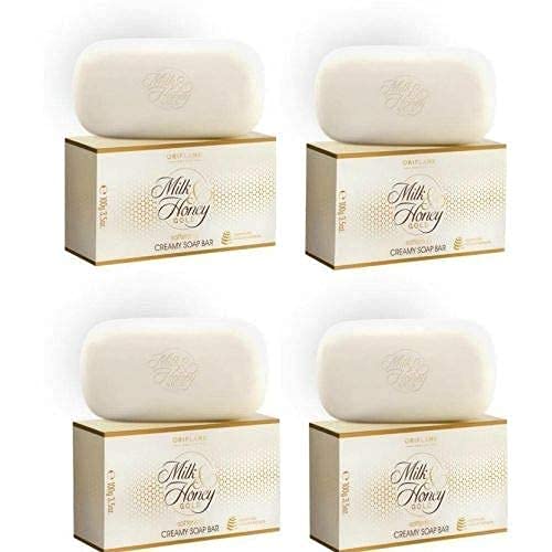 SSONNA IIMPERIAL Milk and Honey Soap - 4 Pack Natural Moisturizing Bar Soap for Dry & Sensitive Skin - Handmade with Goat Milk & Raw Honey - Perfect for Bath, Shower & Gift Giving