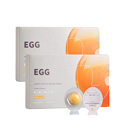 Pure Youth Wash-Free Collagen Face Mask - Anti-Aging Firming Egg White Mask for Glowing Skin | Portable & Convenient (2 Boxes) | Perfect for Travel, Daily Skincare & On-The-Go Beauty Routine