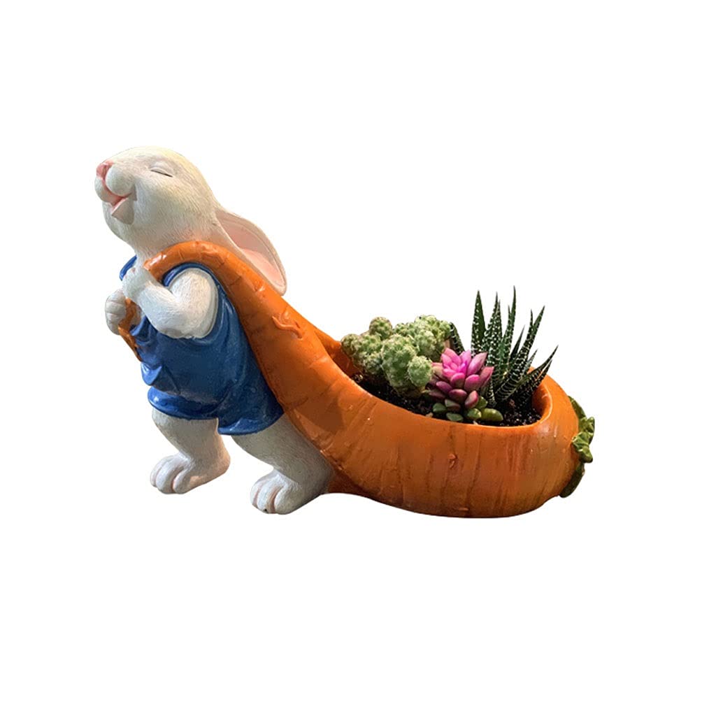 Cute Rabbit Flower Pot - Creative Cartoon Planter for Succulents, Cactus & Small Plants - Indoor/Outdoor Decor for Living Room, Balcony & Garden - Ideal Gift for Plant Lovers