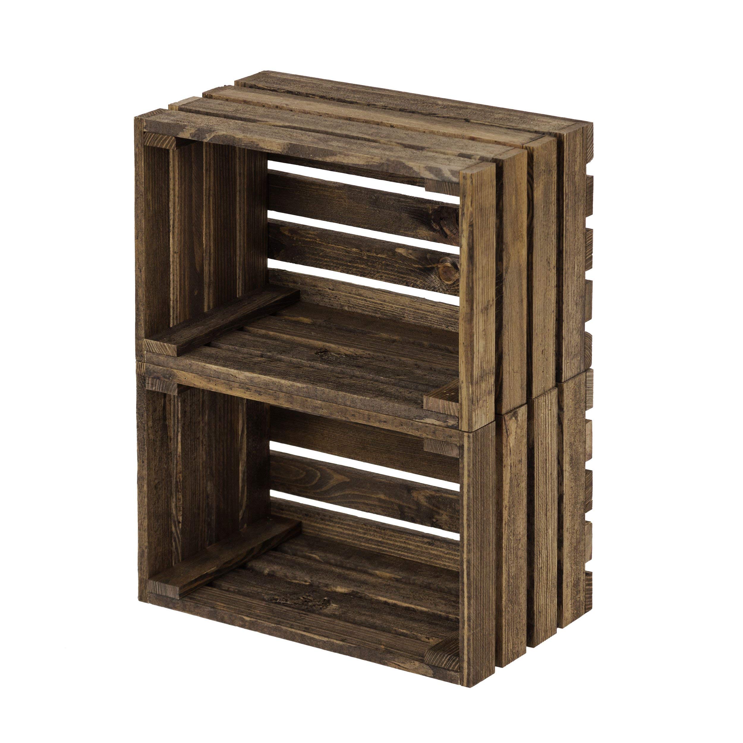 Twinleaf 2-Piece Crate Bundle - Durable Wooden Storage Boxes for Home & Office Organization | Perfect for Books, Toys, and Decor Storage