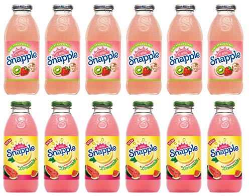 Snapple Juice Drink Variety Pack - 12 Bottles (16 fl oz Each) - Kiwi Strawberry & Watermelon Lemonade Flavors - Refreshing Beverages for Parties, Picnics & Office Snacks