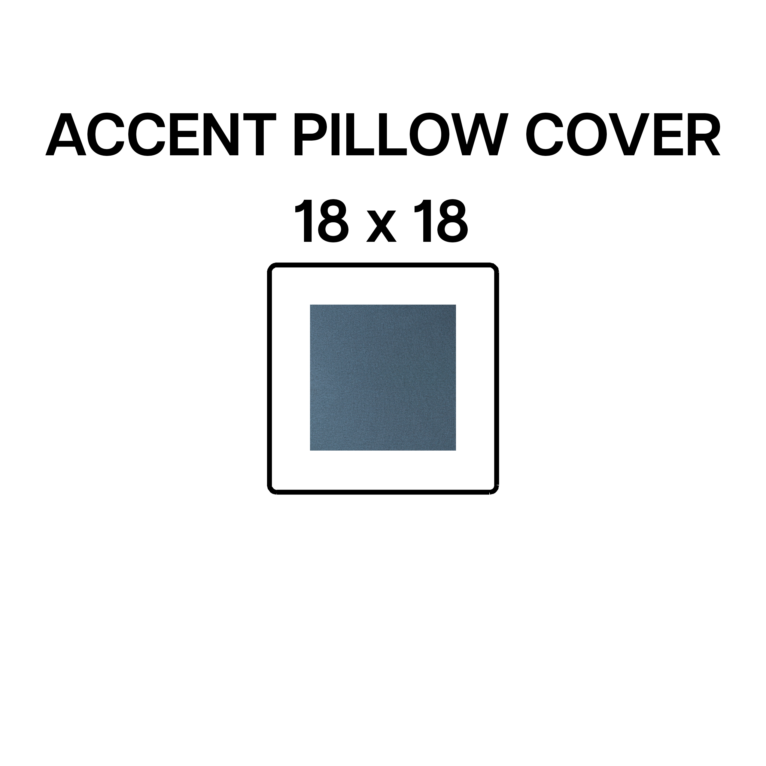 18x18 Slate Blue Accent Pillow Cover - Soft Decorative Throw Pillow Case for Sofa, Bed & Couch - BP 641 93 Home Decor