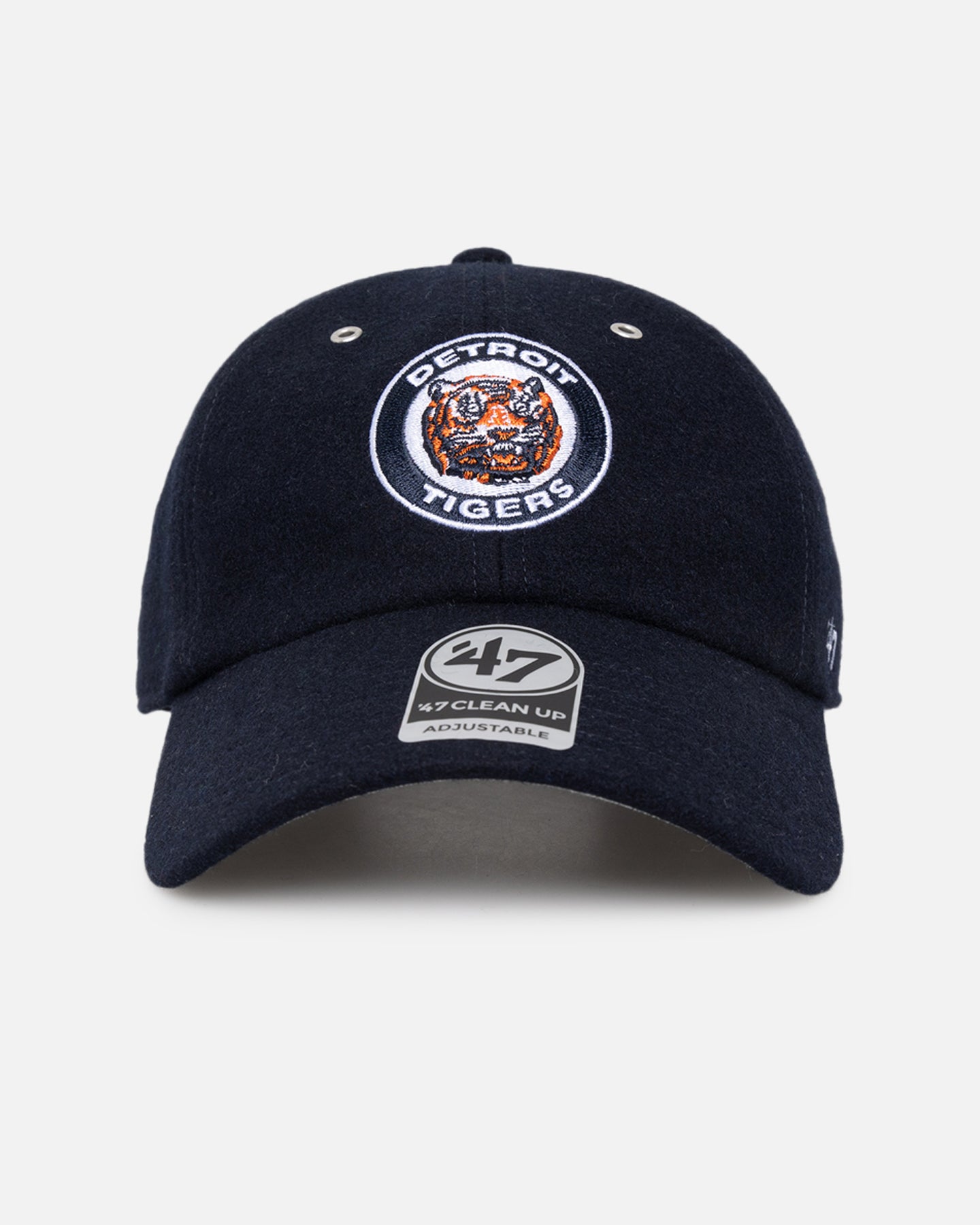 47 Brand Detroit Tigers 'Wooly Clean Up' Strapback Adjustable Baseball Cap - Navy Blue Snapback Hat for Men & Women - Perfect for Baseball Games, Streetwear & Casual Outfits