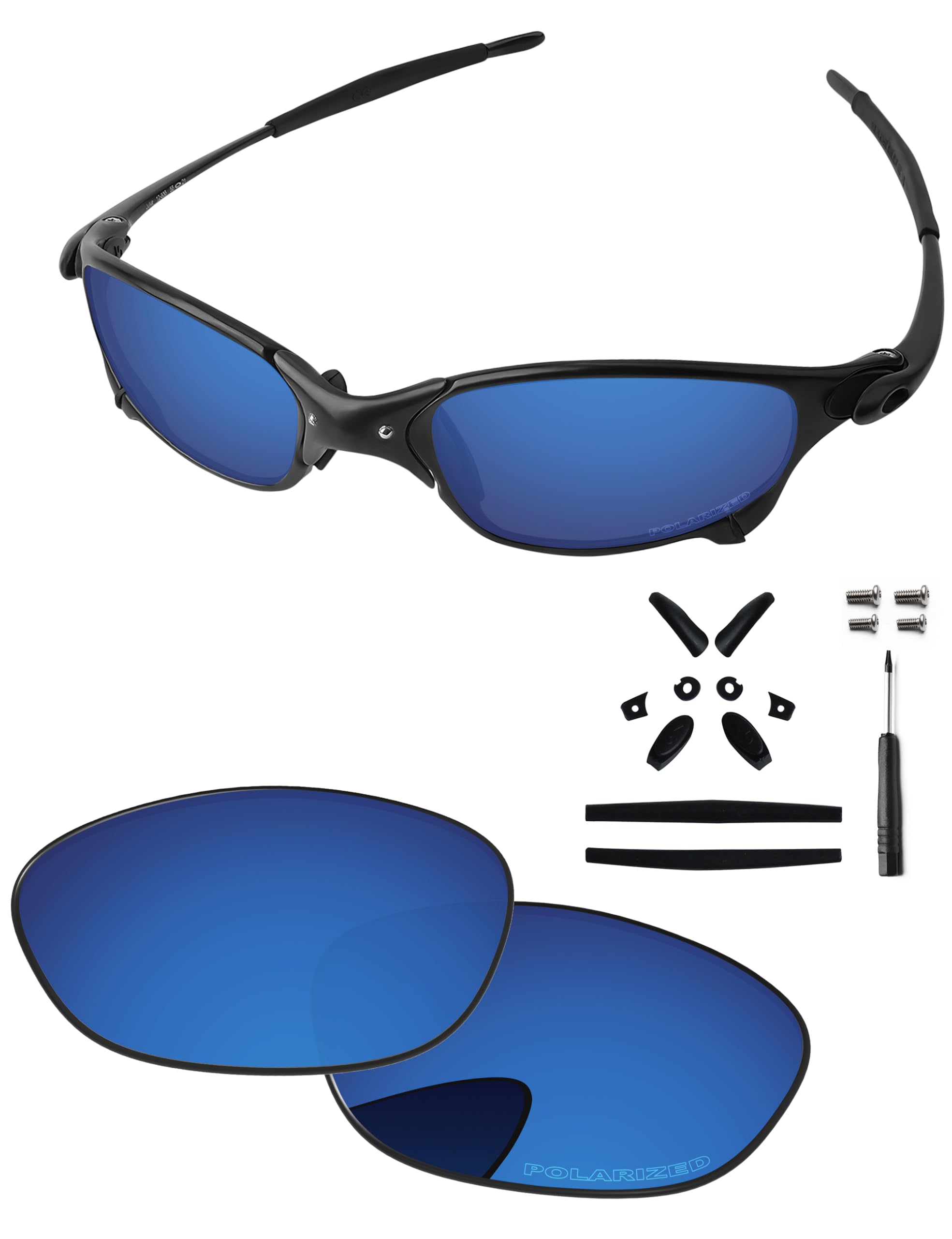 Oakley Juliet 55mm Sunglass Replacement Lenses, Rubber Kits, Screwdriver & Screws - Repair & Maintenance Accessories for Sports & Outdoor Activities