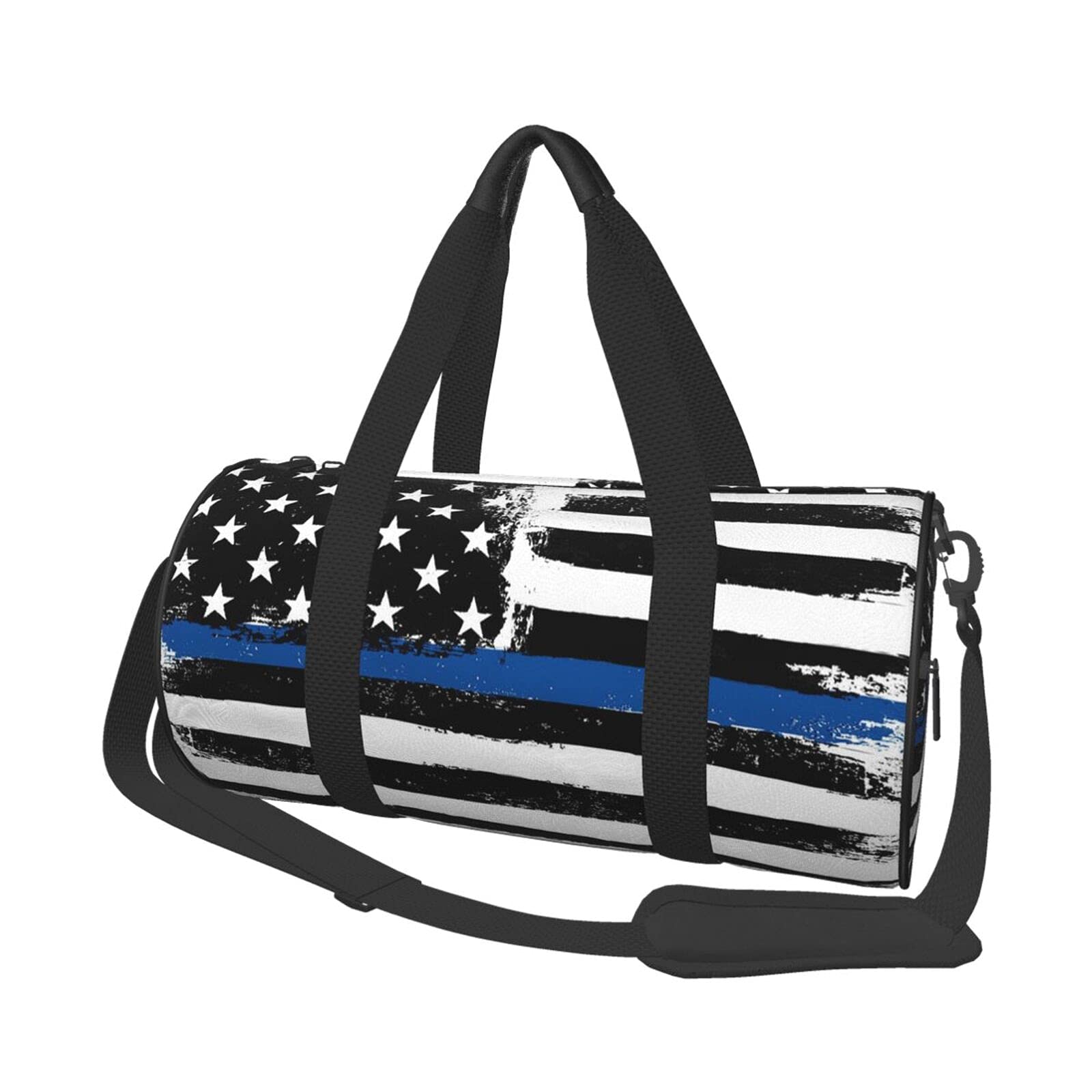 Thin Blue Line American Flag Duffle Bag - Large Travel & Gym Sports Luggage for Men & Women - Perfect for Weekend Trips, Overnight Stays & Workout Sessions