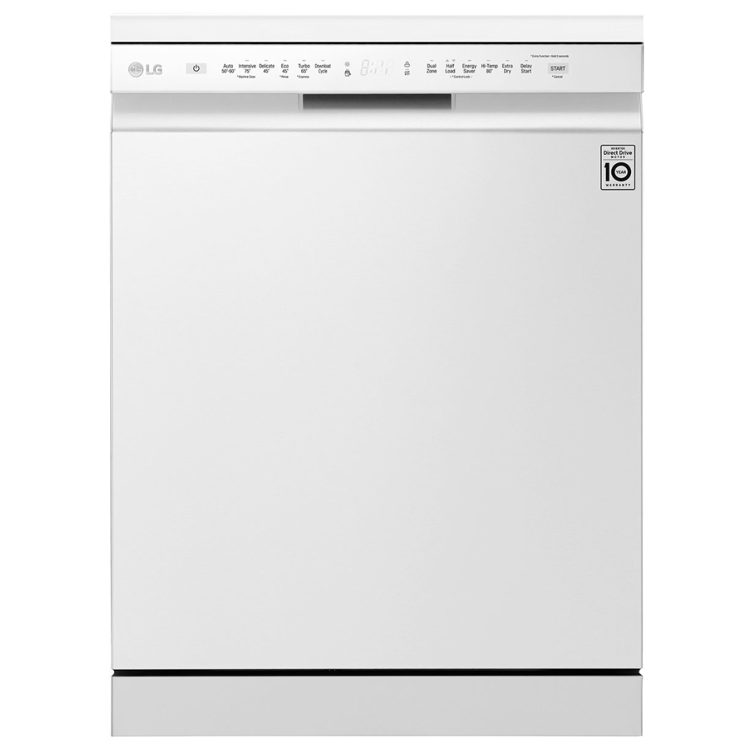LG 14 Place Settings QuadWash Dishwasher in White Finish XD5B14WH - Perfect for Large Families & Entertaining Guests