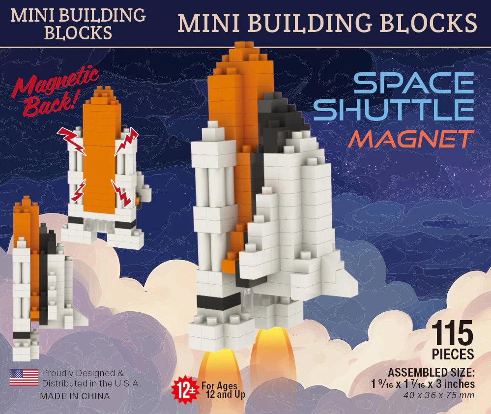 Mini Block Space Shuttle Magnet Set - NASA Inspired Magnetic Building Toys for Kids - STEM Educational Space Toys for Boys & Girls - Perfect for Classroom, Birthday Gifts & Creative Play