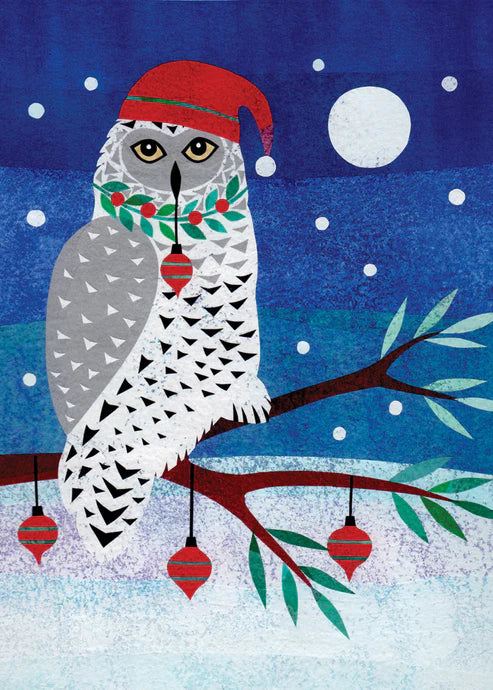 Winter Owl Greeting Card - Elegant Single Notecard for Holiday Wishes, Birthday Cards & Special Occasions | Perfect for Christmas, Thank You Notes & Handwritten Letters