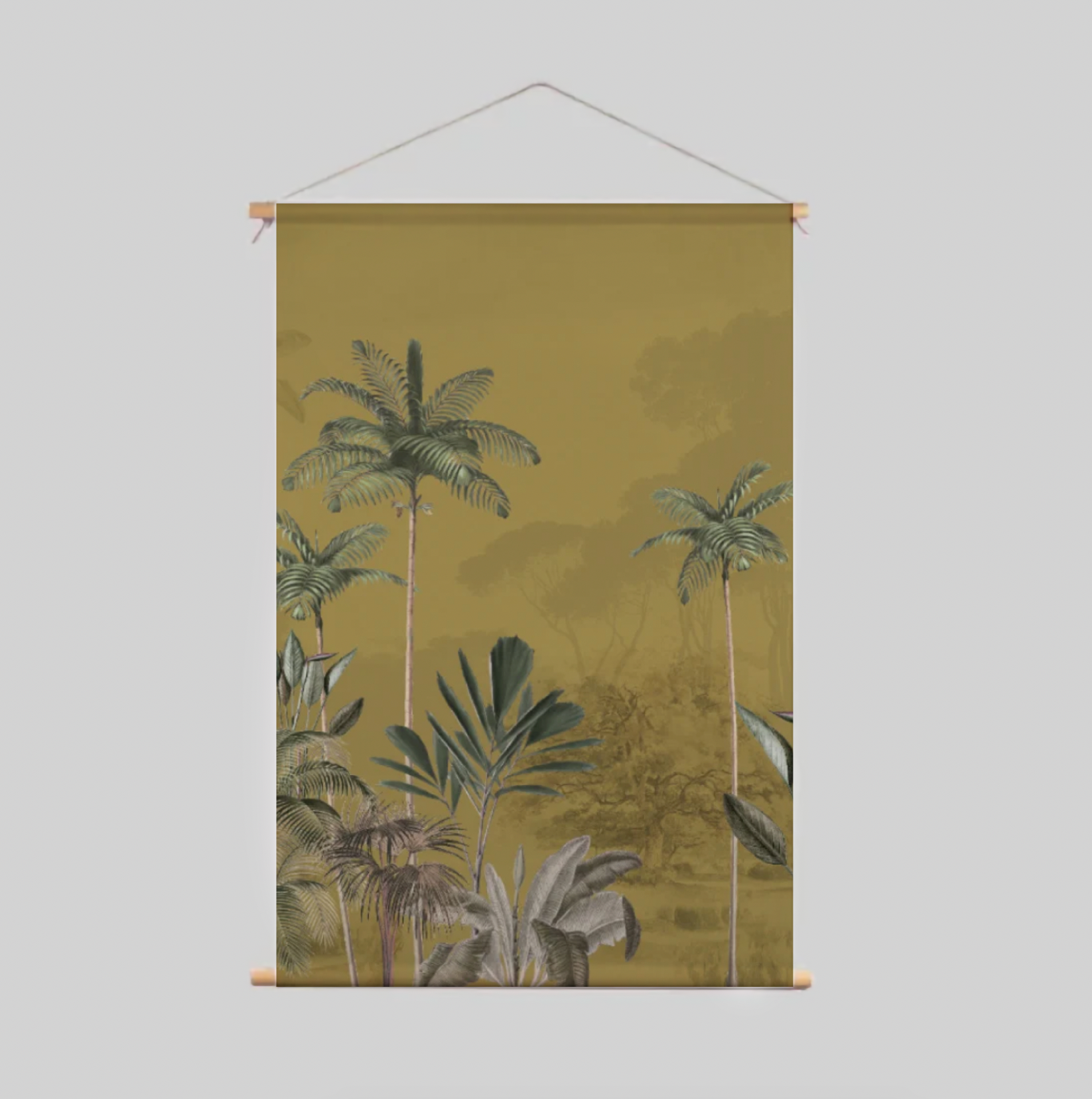 Tropical Wilderness Ochre Textile Poster - Nature Inspired Wall Art for Home & Office Decor