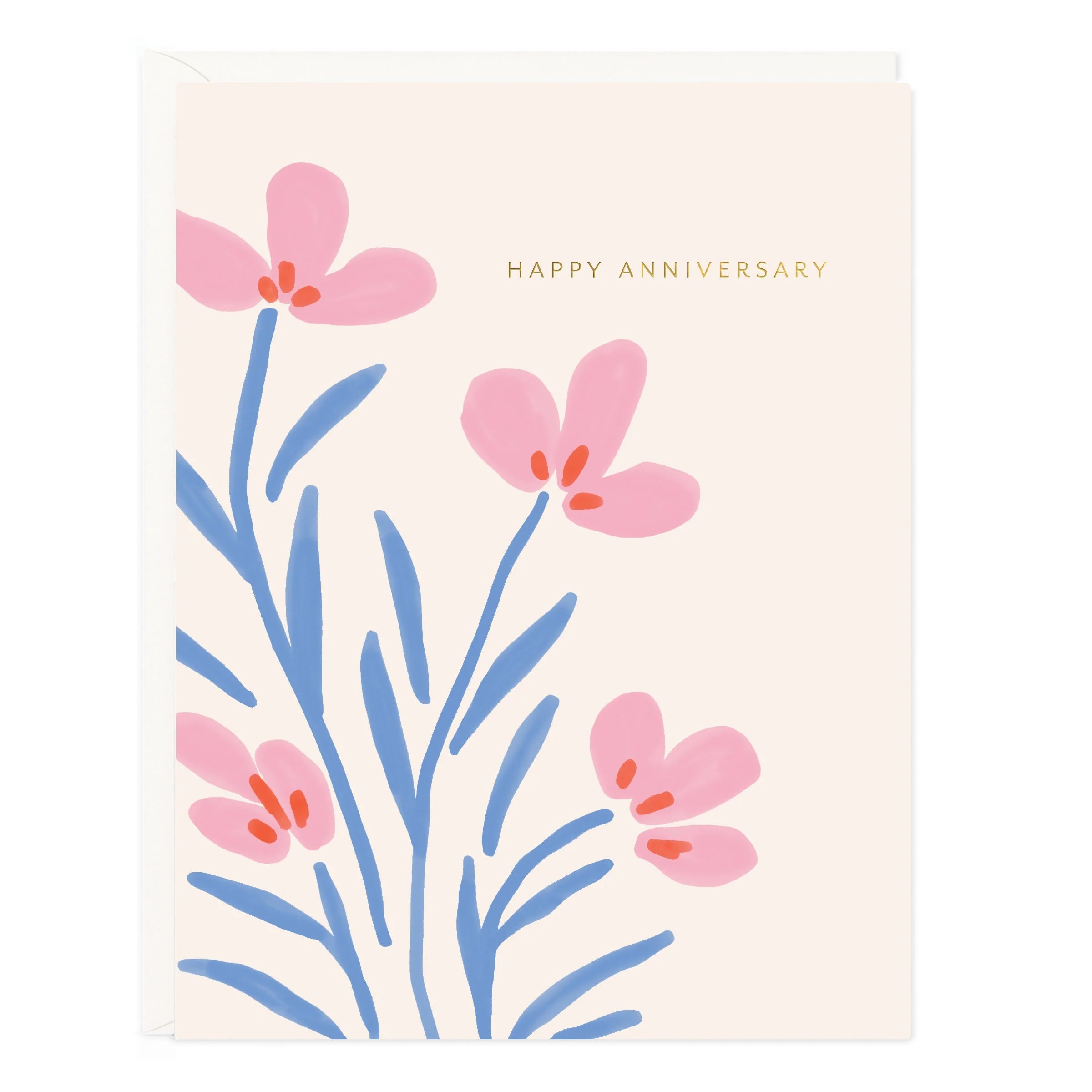 Anniversary Floral Greeting Card - Elegant Floral Design for Wedding Anniversaries, Birthdays & Special Occasions | Perfect Romantic Gift for Couples