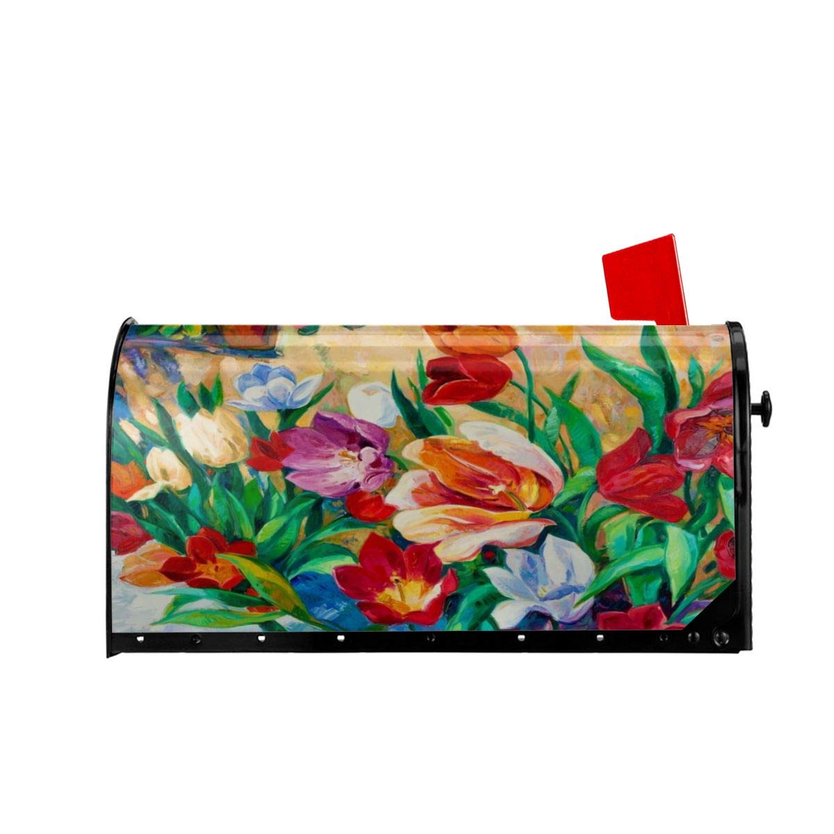 Foruidea Magnetic Mailbox Cover - Spring Flowers Design, Fits Standard & Oversize Mailboxes (21