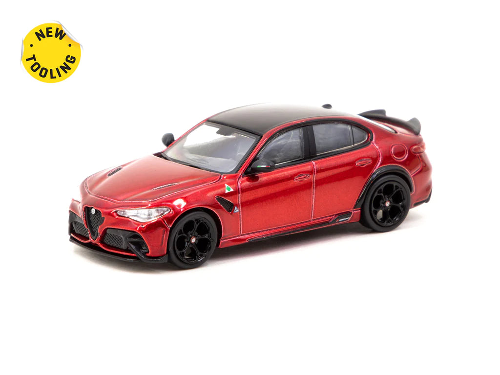 Tarmac Works 1:64 Scale Alfa Romeo Giulia GTA Diecast Model Car - Red Metallic Finish | Collectible Miniature for Display, Racing Enthusiasts & Gift Giving