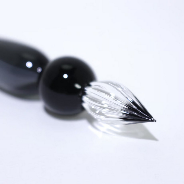 Japanese Glass Dip Pen - Short & Gray Calligraphy Pen for Writers, Artists & Lettering Enthusiasts | Perfect for Ink Drawing, Handwriting Practice & Unique Gift Ideas