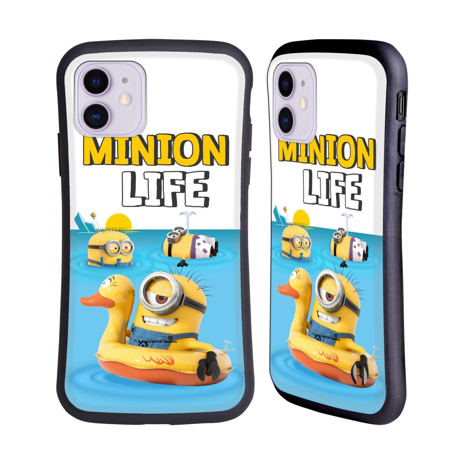 Officially Licensed Despicable Me Minions Hybrid Case for iPhone 11 - Funny Beach Life Design - Durable Protection for Work, Travel & Daily Use