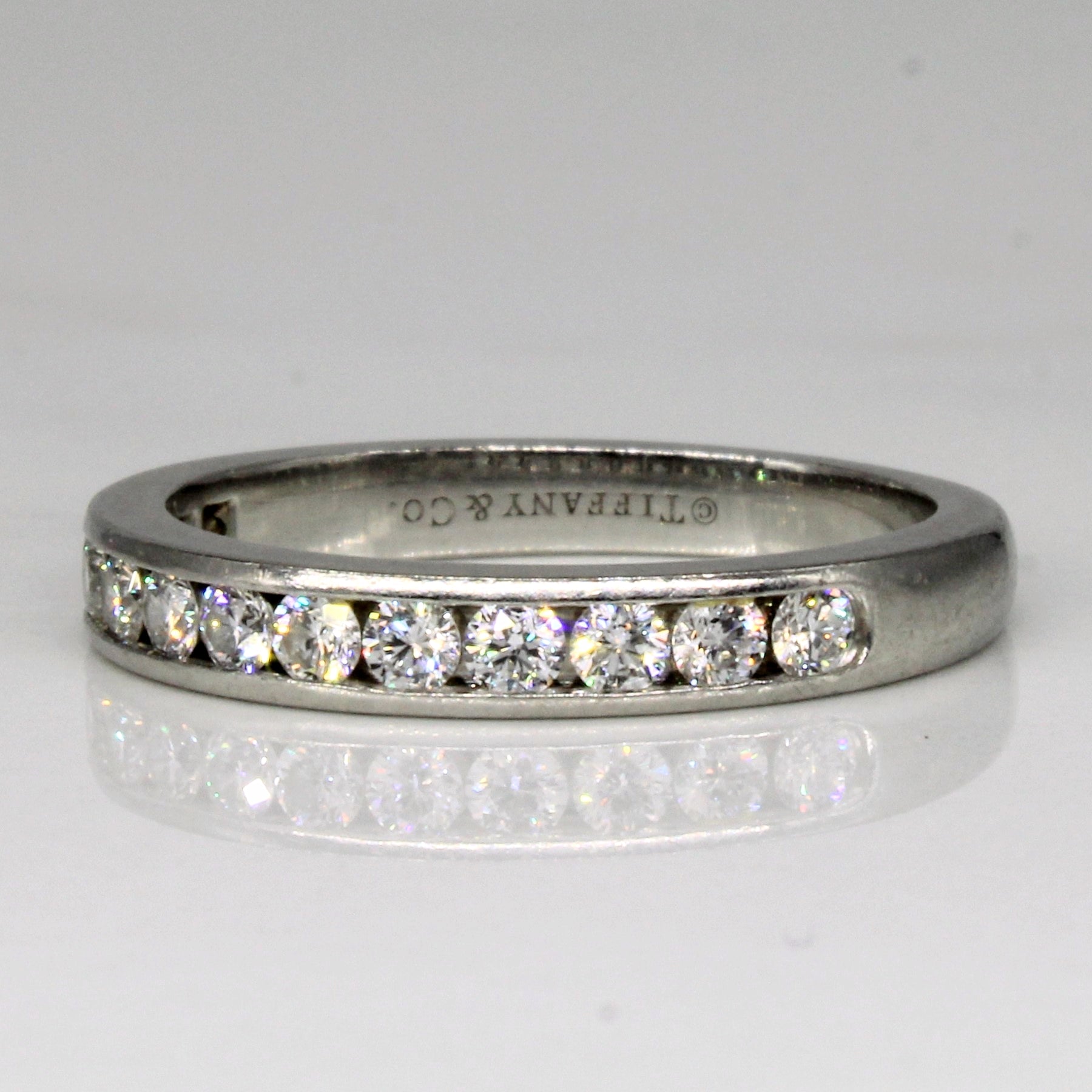 Tiffany & Co. Channel Set Diamond Ring - 0.42 Carat Total Weight (CTW) | Size 6.5 | Elegant Wedding Band, Anniversary Gift for Her, Engagement Ring Alternative | Perfect for Proposals, Special Occasions & Everyday Luxury Wear