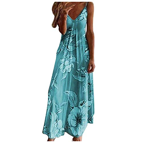 FABIURT Women's Summer Floral Print Maxi Dress - Casual Sleeveless Loose A-Line Midi Dress for Beach, Party & Vacation | Perfect for Outdoor Events, Date Nights & Summer Getaways