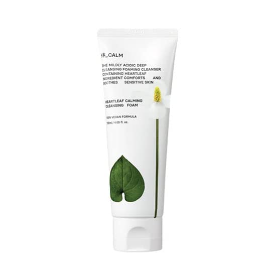 HUE_CALM Heartleaf Soothing Clean Foam 120ml - Gentle Facial Cleanser for Sensitive Skin | Perfect for Daily Skincare Routine & Post-Workout Refresh