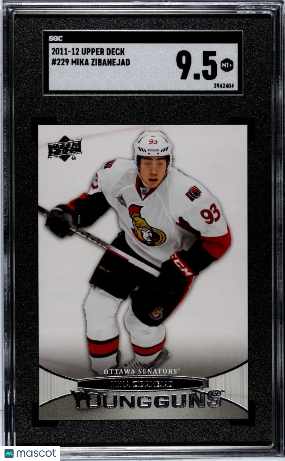 2011-12 Upper Deck Series One Hockey Mika Zibanejad Young Guns Rookie Card SGC 9.5 Gem Mint - Perfect for NHL Collectors and Hockey Card Investors