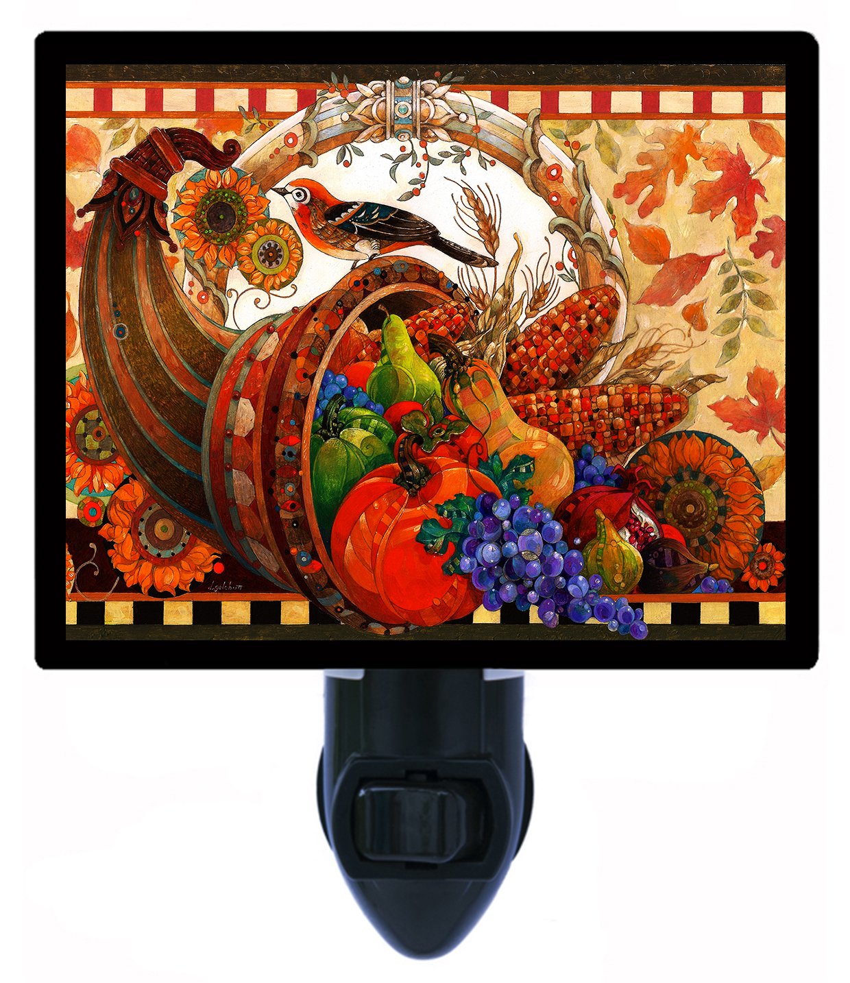 Thanksgiving Night Light - Cornucopia Fall Harvest Decor for Thanksgiving, Christmas & Holidays | Perfect for Home, Table, Mantel & Seasonal Decorations