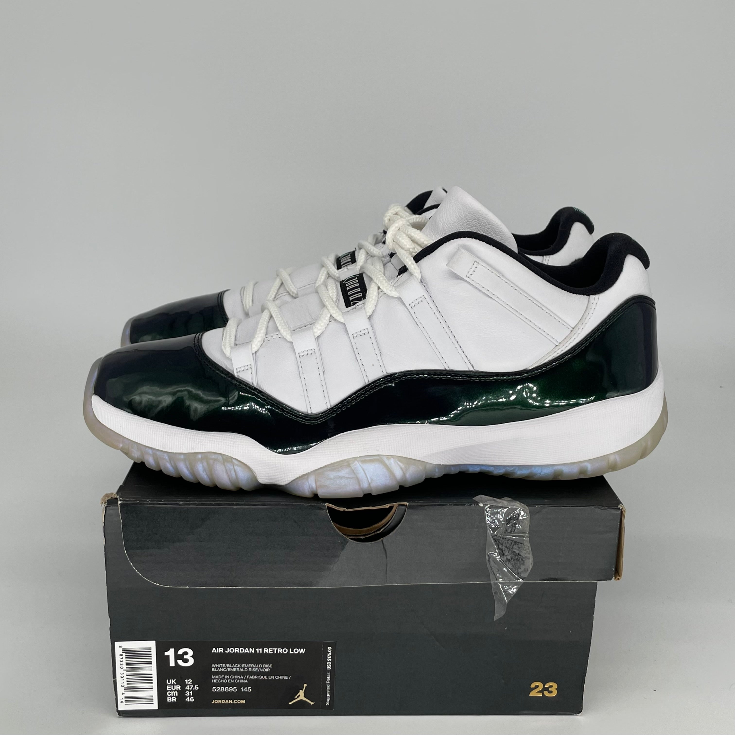 AIR JORDAN 11 LOW IRIDESCENT Men's Basketball Shoes Size 13 - White/Black/Iridescent (Style Code: 528895-145) | Perfect for Casual Wear, Street Fashion & Sneaker Collectors