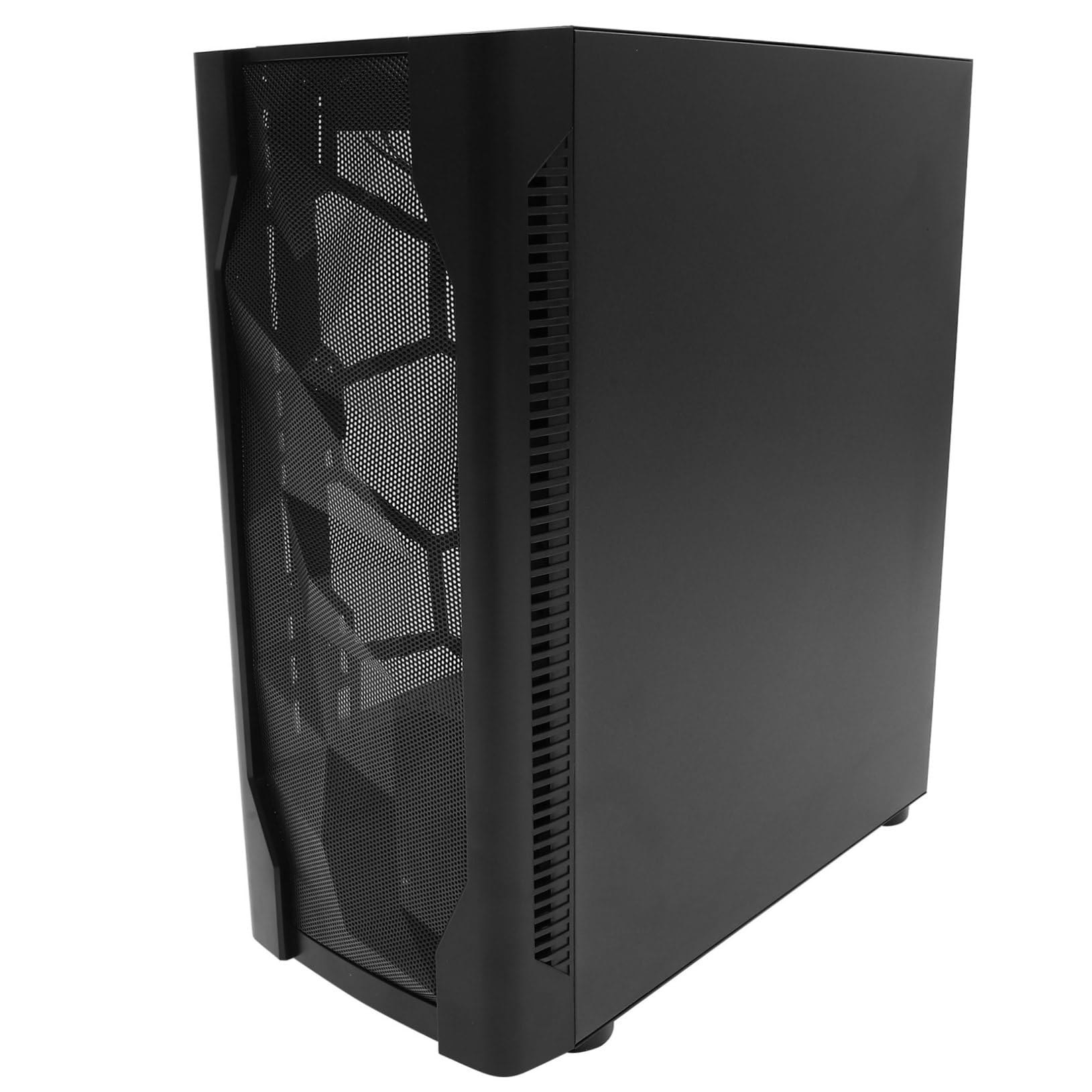 Mikikit ATX Mid Tower PC Case - Tempered Glass Side Panel, High Airflow, Cold Rolled Steel, Gaming Computer Case for Home & Office Use | Perfect for Gaming Rigs & Workstation Builds