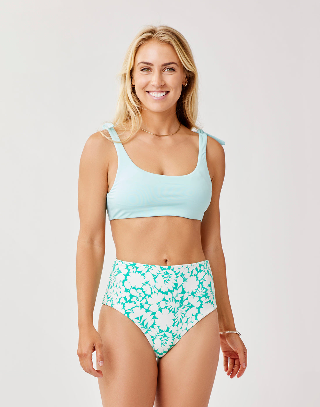 Erin Reversible Bottom Swimsuit - Felicity & Sea Glass Color - Perfect for Beach Vacations, Pool Parties & Summer Getaways