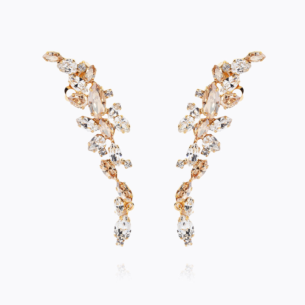 Elegant Marry Me Earcuff - Crystal & Gold Plated Wedding Ear Cuff for Brides, Engagement, Anniversary & Special Occasions