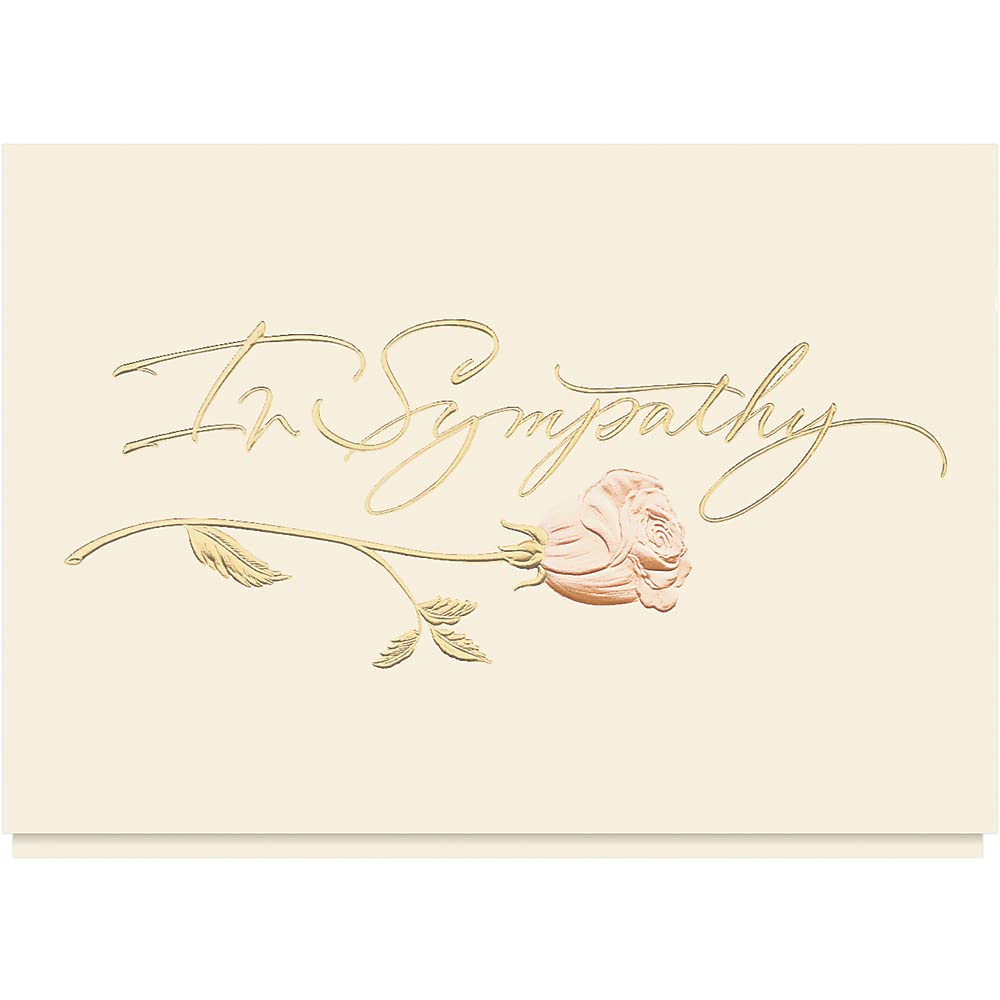25 Personalized Sympathy Cards with Foil-Lined Envelopes - Elegant Rose Design for Condolences, Funerals & Memorials | Business & Consumer Use | Perfect for Grieving Families & Friends