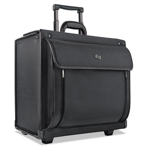 Durable Black Rolling Laptop Catalog Case - Fits 16 Inch Laptops, 18.5
