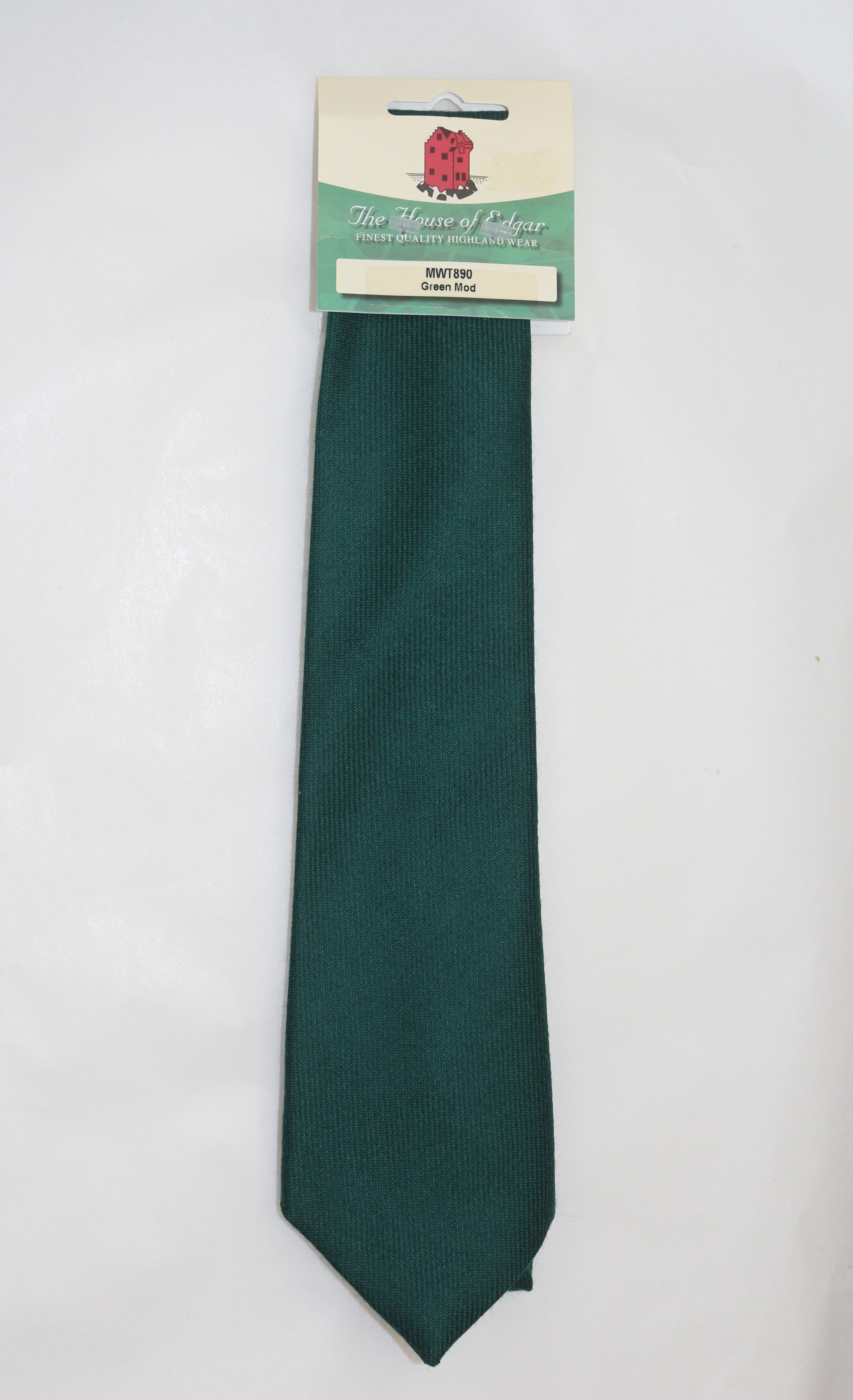 House of Edgar Men's Wool Tie in Bottle Green - Classic & Elegant Necktie for Business, Weddings & Formal Events
