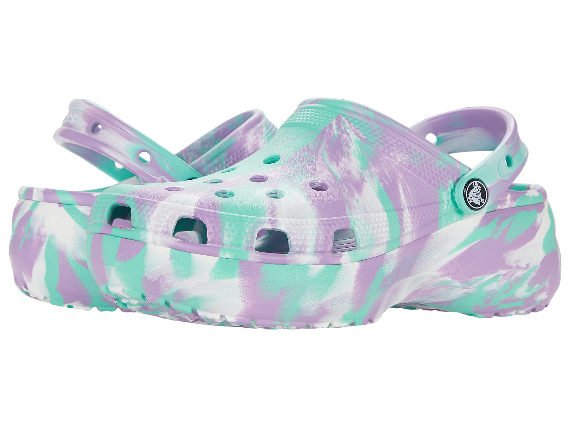 Crocs Women's Classic Platform Marbled Clog - Comfortable Slip-On Shoes for Women | Perfect for Casual Wear, Beach, Pool & Outdoor Activities