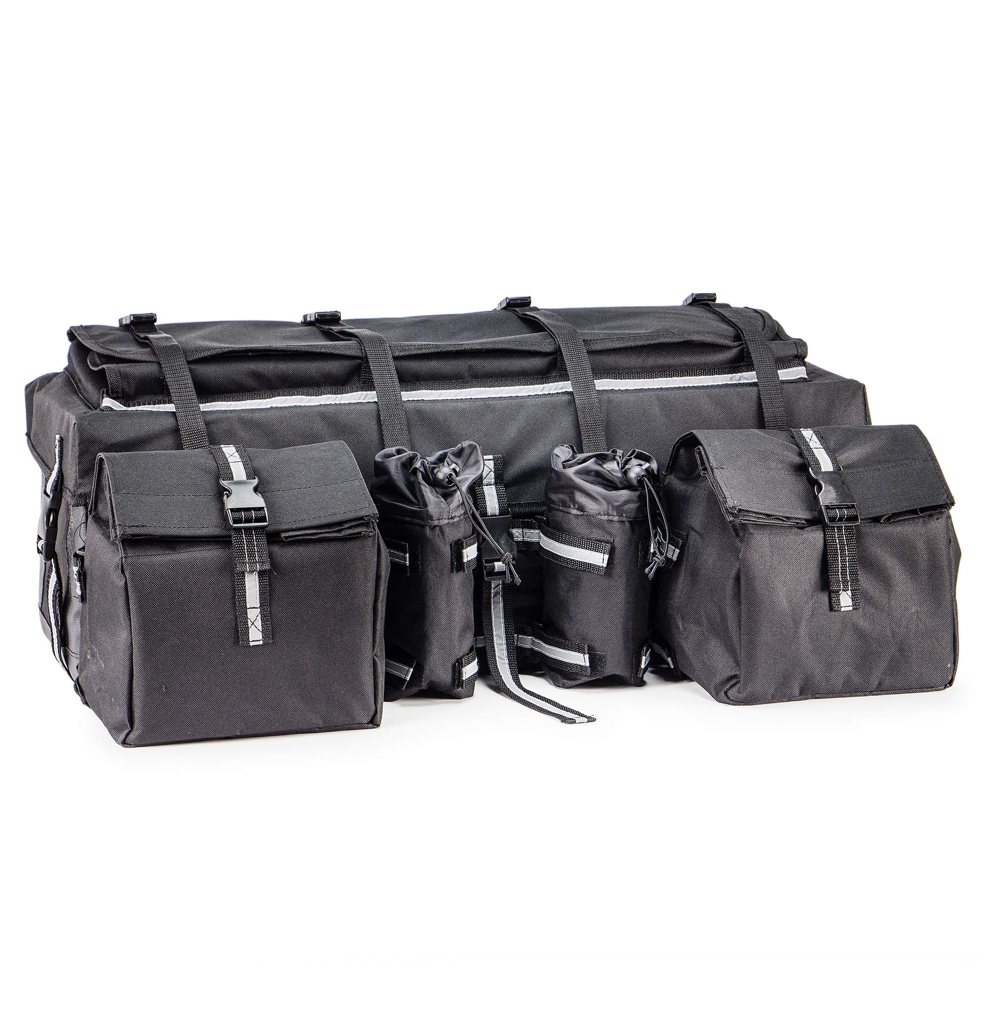 ATVPC Durable Black Weather-Resistant Storage Cargo Set for ATV, Motorcycle & Snowmobile - Perfect for Outdoor Adventures, Camping & Off-Roading