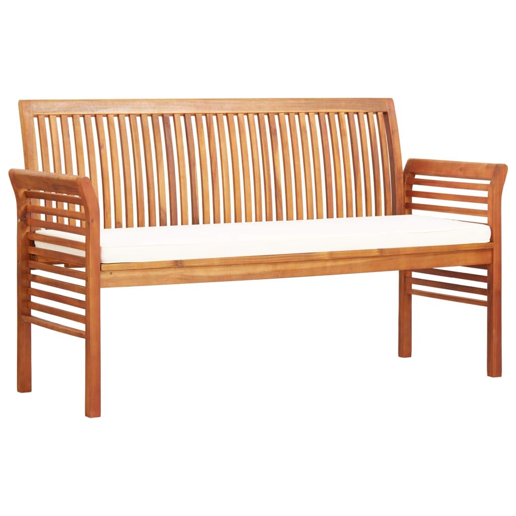 3-Seater Garden Bench with Cushion - 59