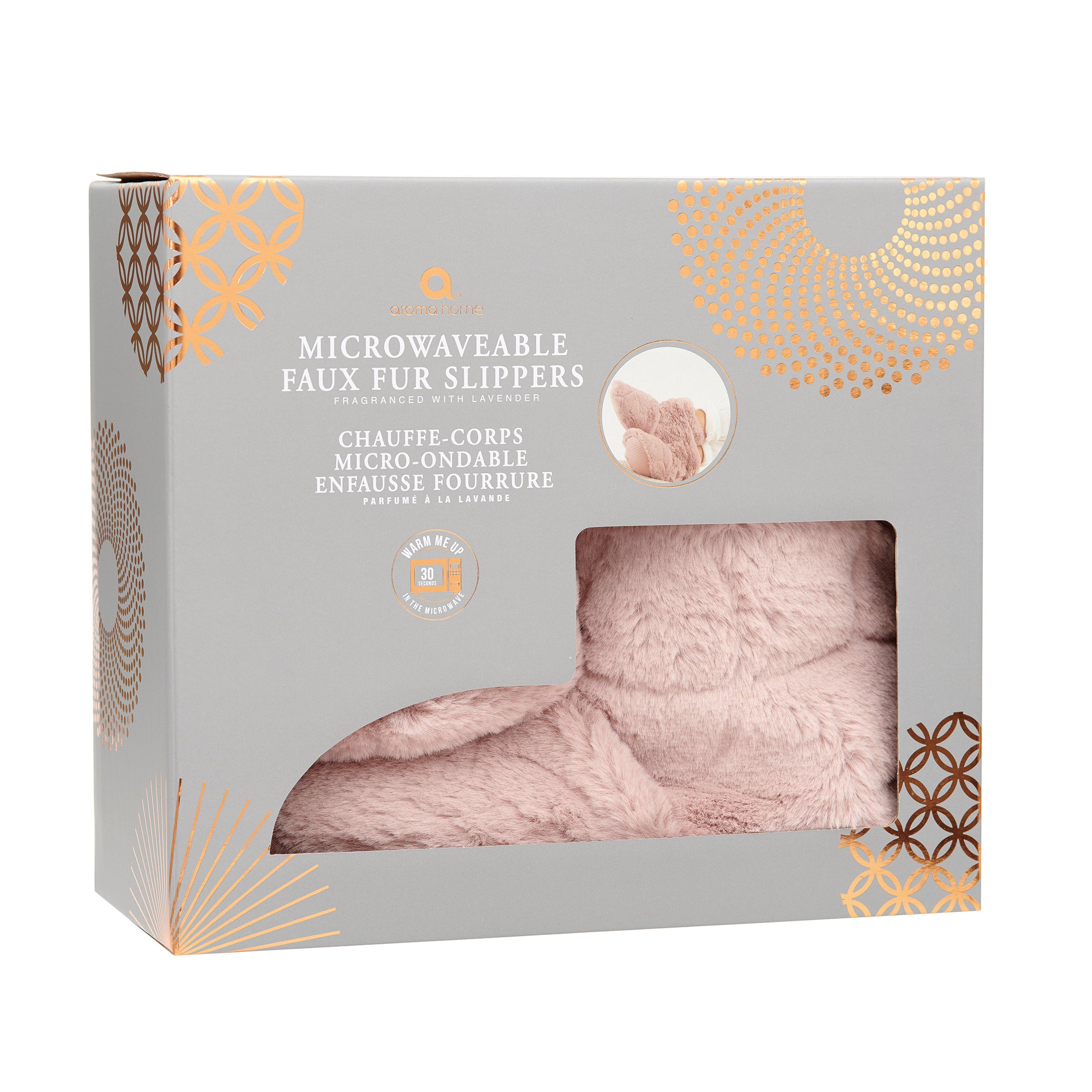 Luxury Pink Faux Fur Scented Heated Slipper Boots for Women - Cozy Winter Home Shoes with Warm Plush Lining - Perfect for Relaxing at Home, Gift Giving & Cold Weather Comfort