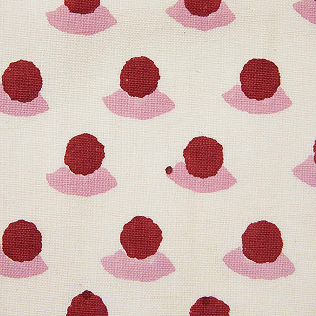 Berry Block Printed Fabric - Linen Cotton Blend for Iron & Rose Designs | Perfect for DIY Crafts, Home Decor & Fashion Sewing Projects