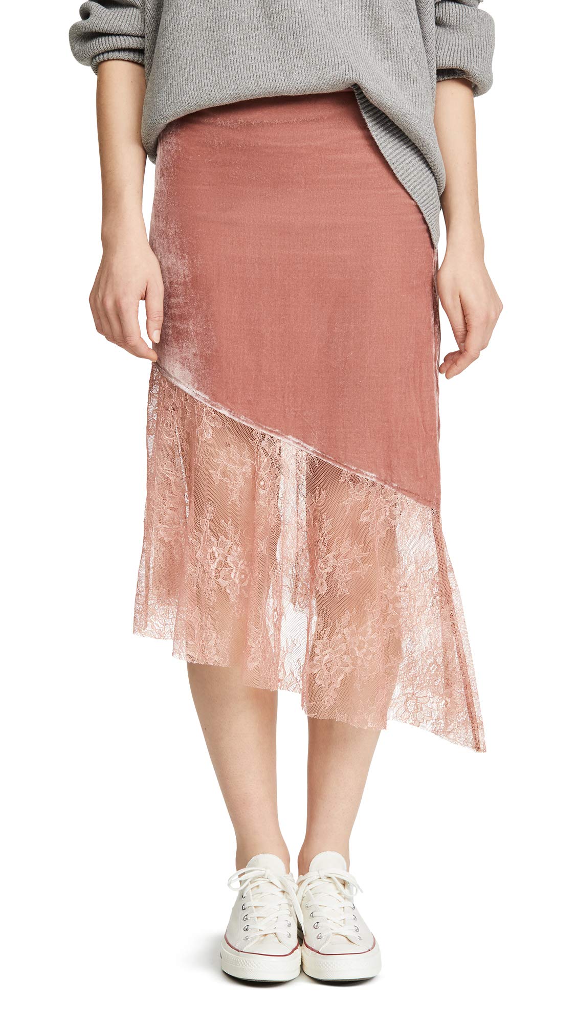 Free People Women's My Lacey Midi Skirt - Floral Lace A-Line Skirt for Women, Boho Chic Summer Skirt with Elastic Waistband | Perfect for Beach Vacations, Music Festivals & Date Nights