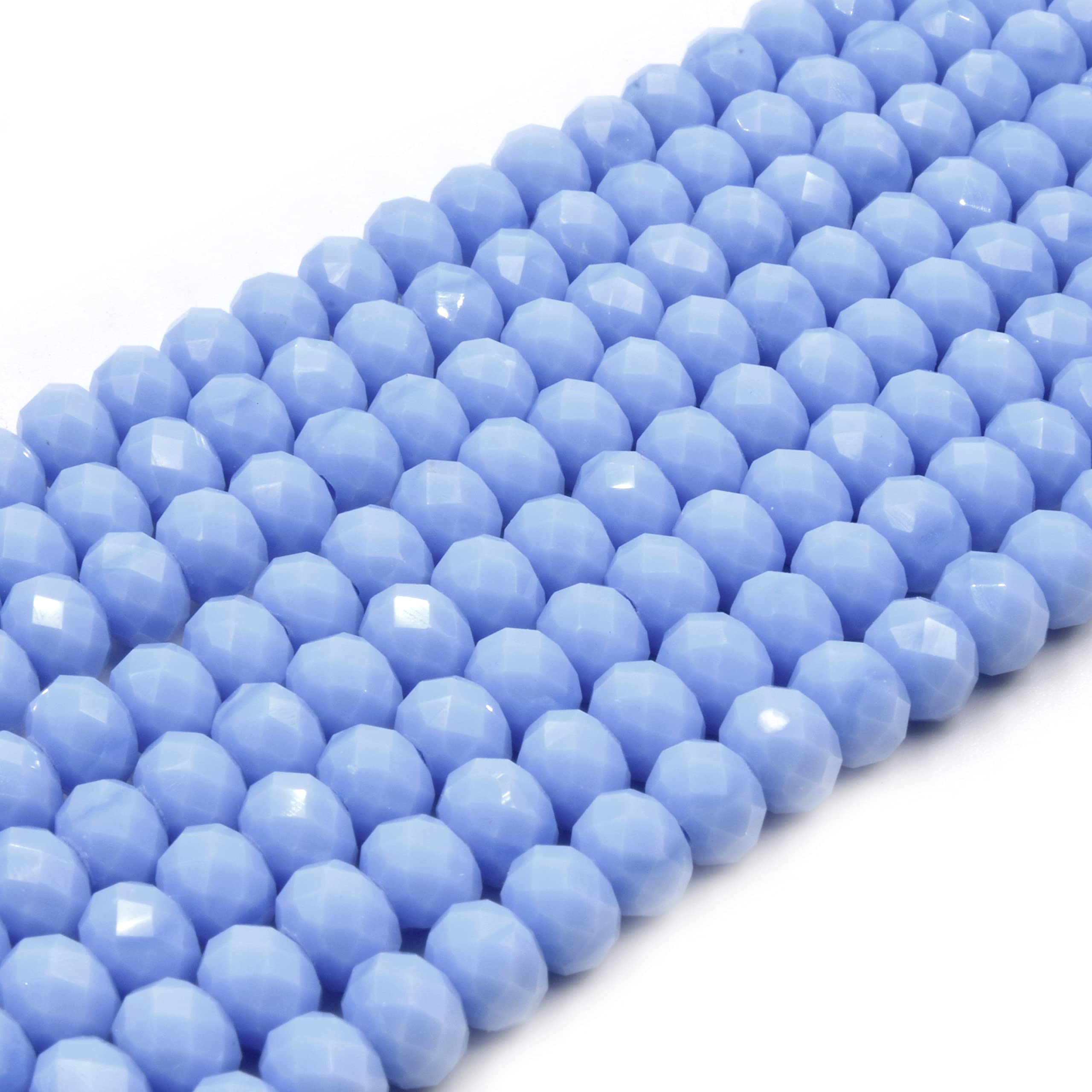 6mm Faceted Opaque Rondelle Crystal Beads - Navy Blue & Sky Blue for Jewelry Making, DIY Crafts, Bracelets and Necklaces