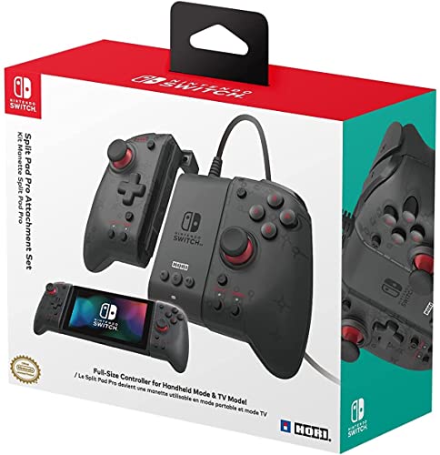HORI Split Pad Pro Attachment Set - Ergonomic Controller for Nintendo Switch - Officially Licensed by Nintendo - Handheld & Wired Gaming Controller for Comfortable Play - Perfect for Travel, Home Gaming, and Long Sessions