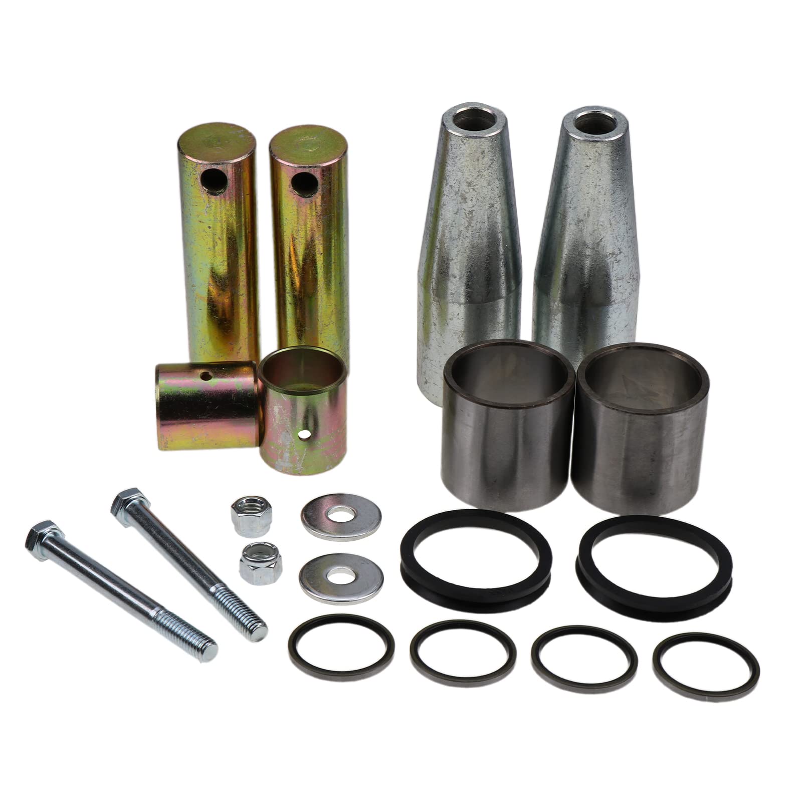 Bobcat Skid Steer Loader Bucket Pin and Bushing Kit - Compatible with S220 S250 S300 S330 A300 T250 T300 T320 Models (Part# 6805453 6577954 7139943) - Durable Replacement for Lower & Upper Bucket Linkage - Ideal for Construction, Landscaping & Farm Equipment Maintenance