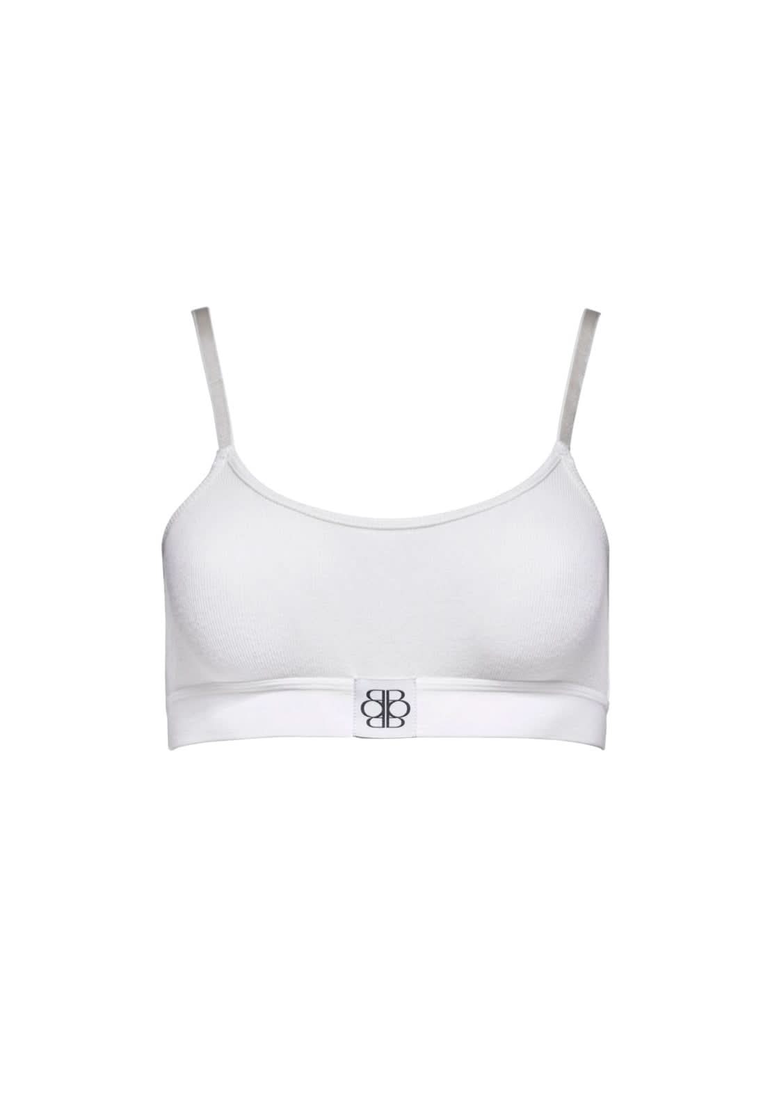 Soft Cotton Rib Bralette for Women - Comfortable Wireless Bra Ivory - Perfect for Yoga, Lounge & Everyday Wear