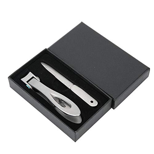 Premium Stainless Steel Nail Clippers Set - 2PCS Heavy Duty Manicure & Pedicure Tools with Travel Case (Silver) | Perfect for Home, Salon, Travel & Grooming Kits
