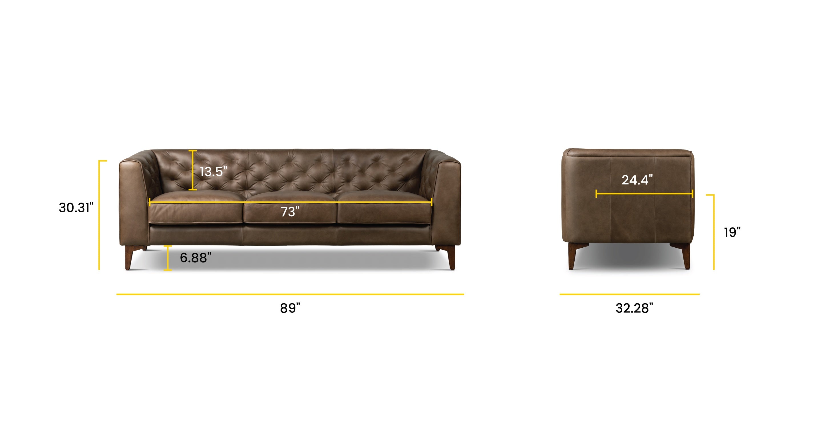 Essex Sofa - Modern Comfortable Couch for Living Room, Lounge & Office - Upholstered Fabric Sectional with Sturdy Frame - Perfect for Relaxing, Entertaining & Small Spaces