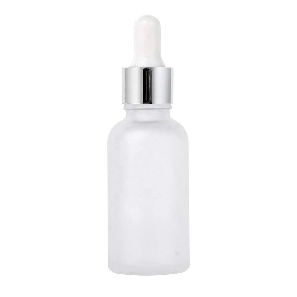 JARBAZAAR 30ml Clear Frosted Glass Essential Oil Dropper Bottles (Set of 4) - Refillable Leak-Proof Cosmetic Sample Containers with Glass Eye Droppers - Perfect for Aromatherapy, DIY Beauty Products & Travel-Sized Liquids