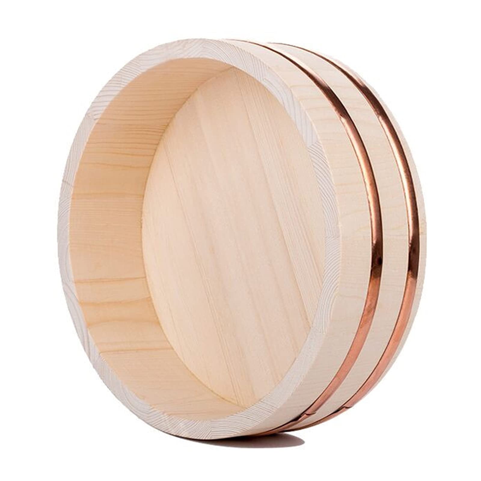 Premium Japanese Wooden Hangiri Sushi Rice Mixing Bowl - 20.4in Traditional Sushi Oke with Copper Bands for Professional Sushi Chefs & Home Cooking | Perfect for Sushi Restaurants, Japanese Cuisine & Rice Preparation