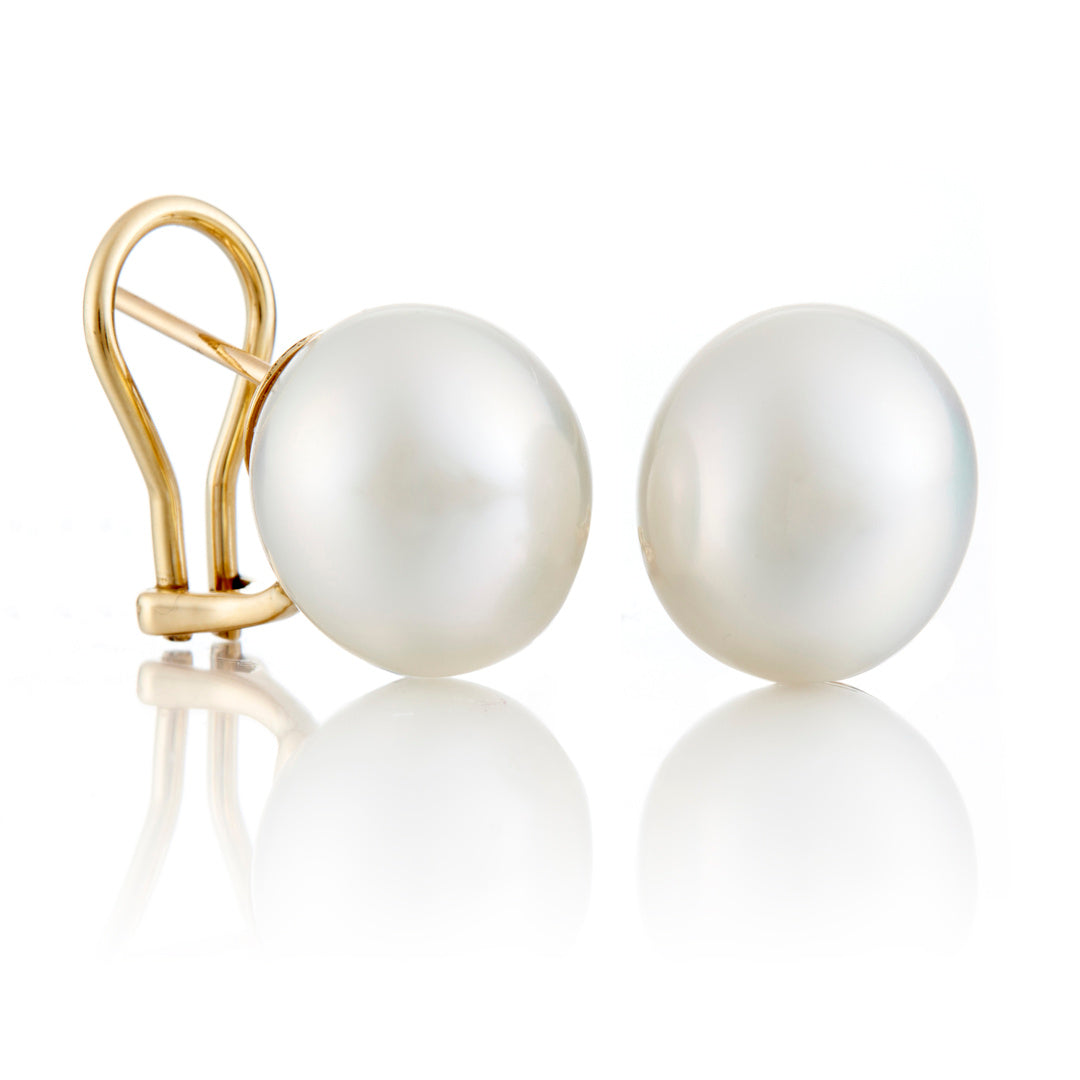 13mm White South Sea Pearl Earrings for Women - Luxury Stud Earrings with 925 Sterling Silver - Perfect for Weddings, Parties & Special Occasions