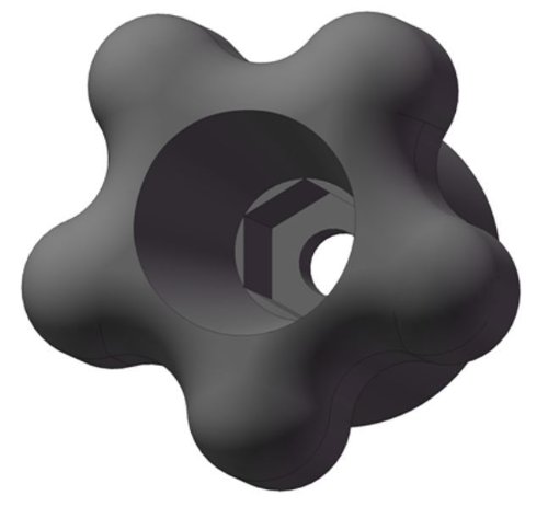 ANH5-HEX5S2 Snap Lock Star Knob - M8 Hex Hole for Nuts & Bolts (10-Pack) - Ideal for Machinery & DIY Projects