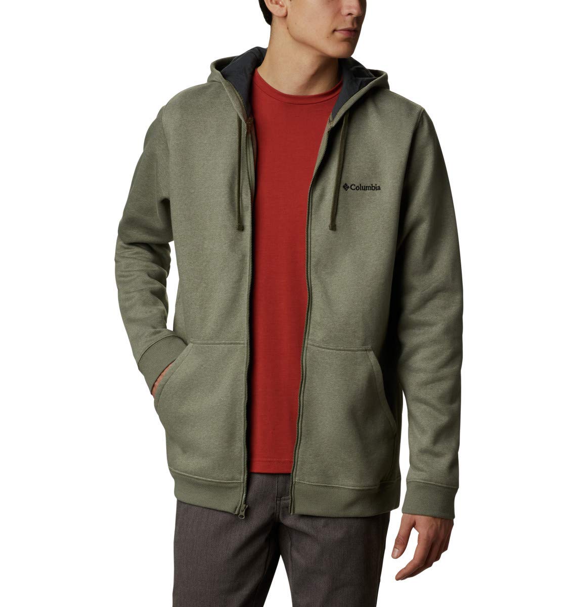 Columbia Men's Hart Mountain Full Zip Hoodie - Soft Cotton Blend Fleece Jacket for Outdoor Hiking & Casual Wear